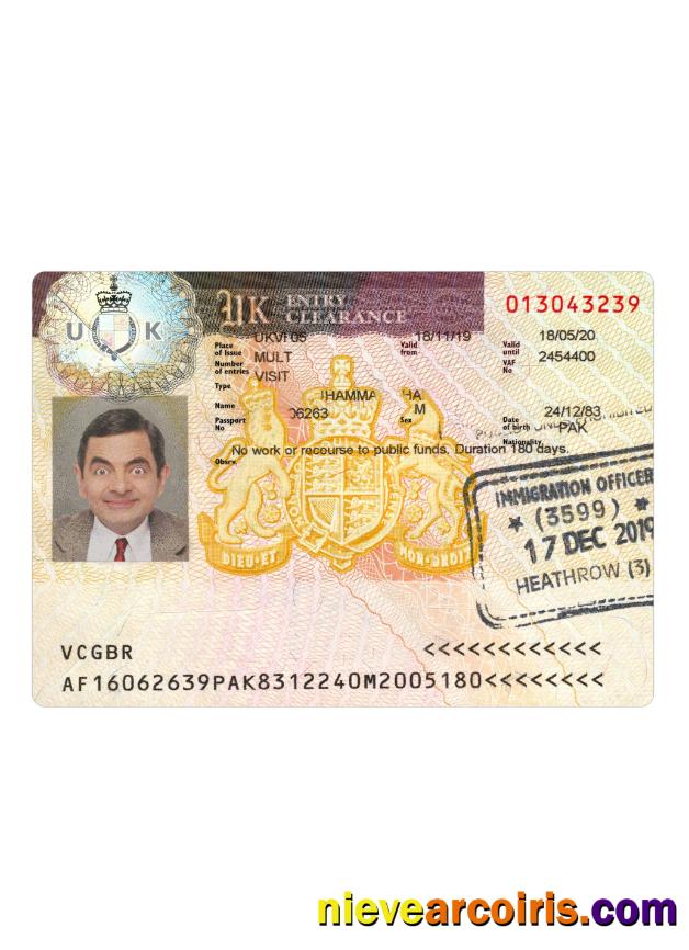 United Kingdom visa 2019-present